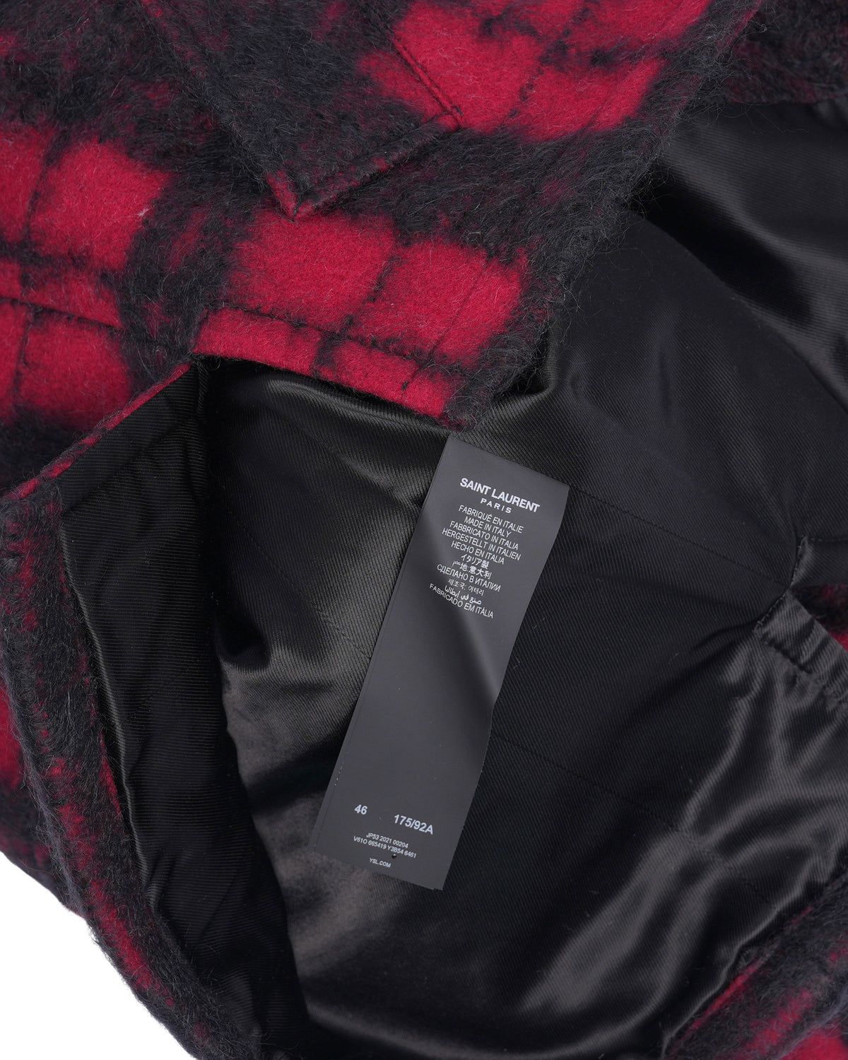 Mohair Blend Plaid Overshirt