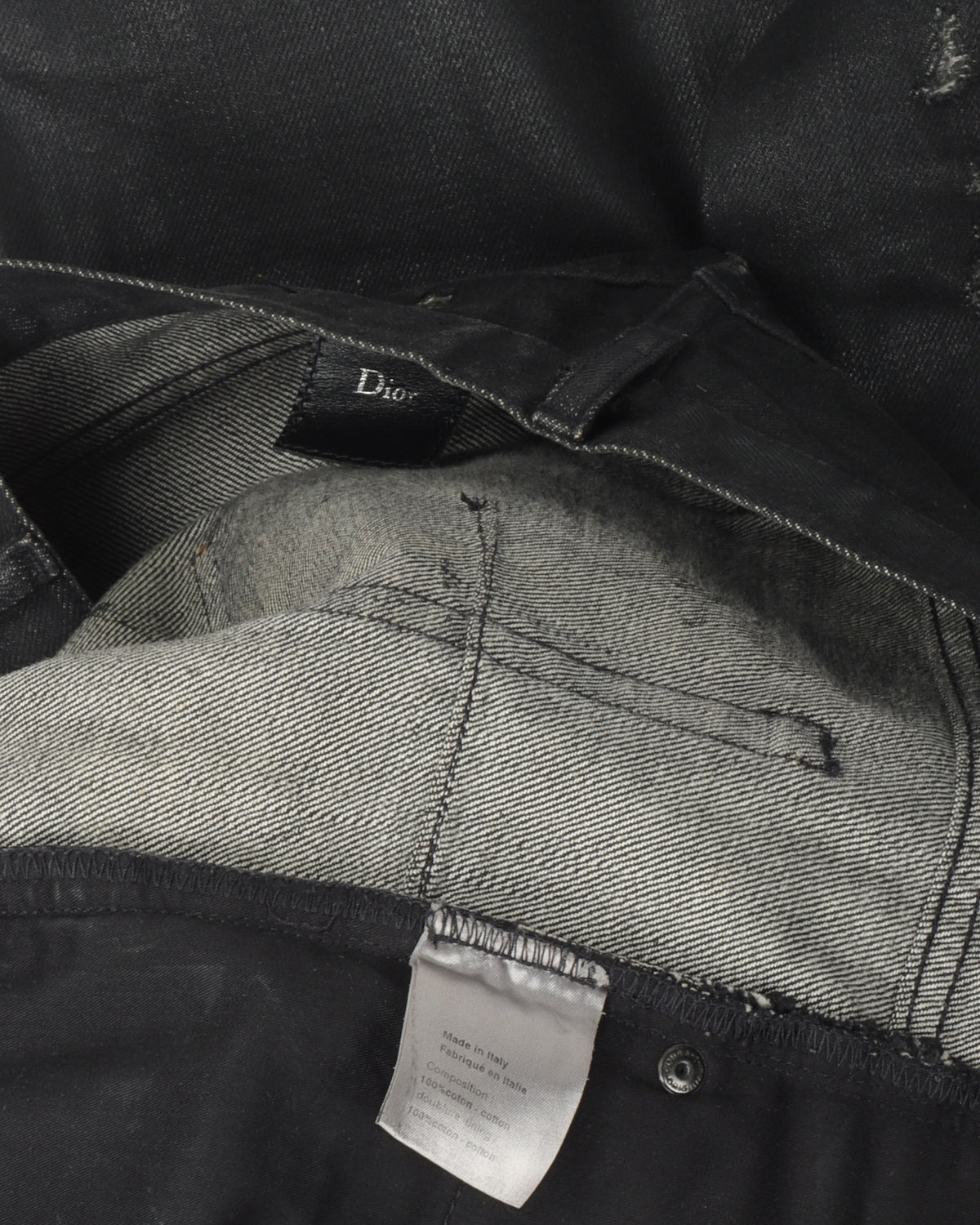 SS04 Distressed Waxed Skinny Jeans