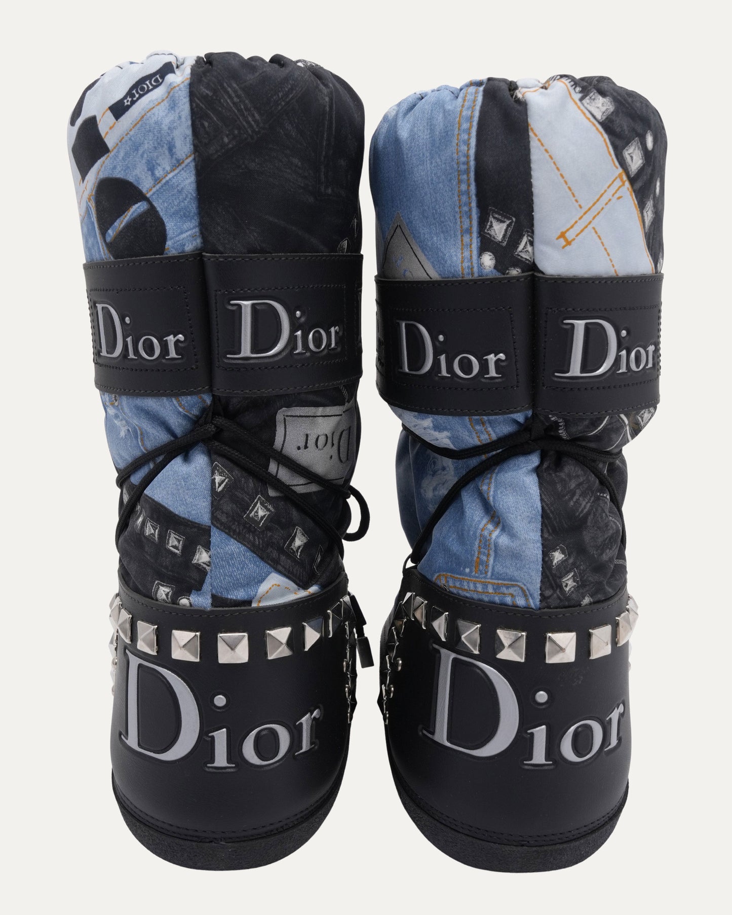 FW 2004 Trompe L'Oeil Denim Print Snow Boots