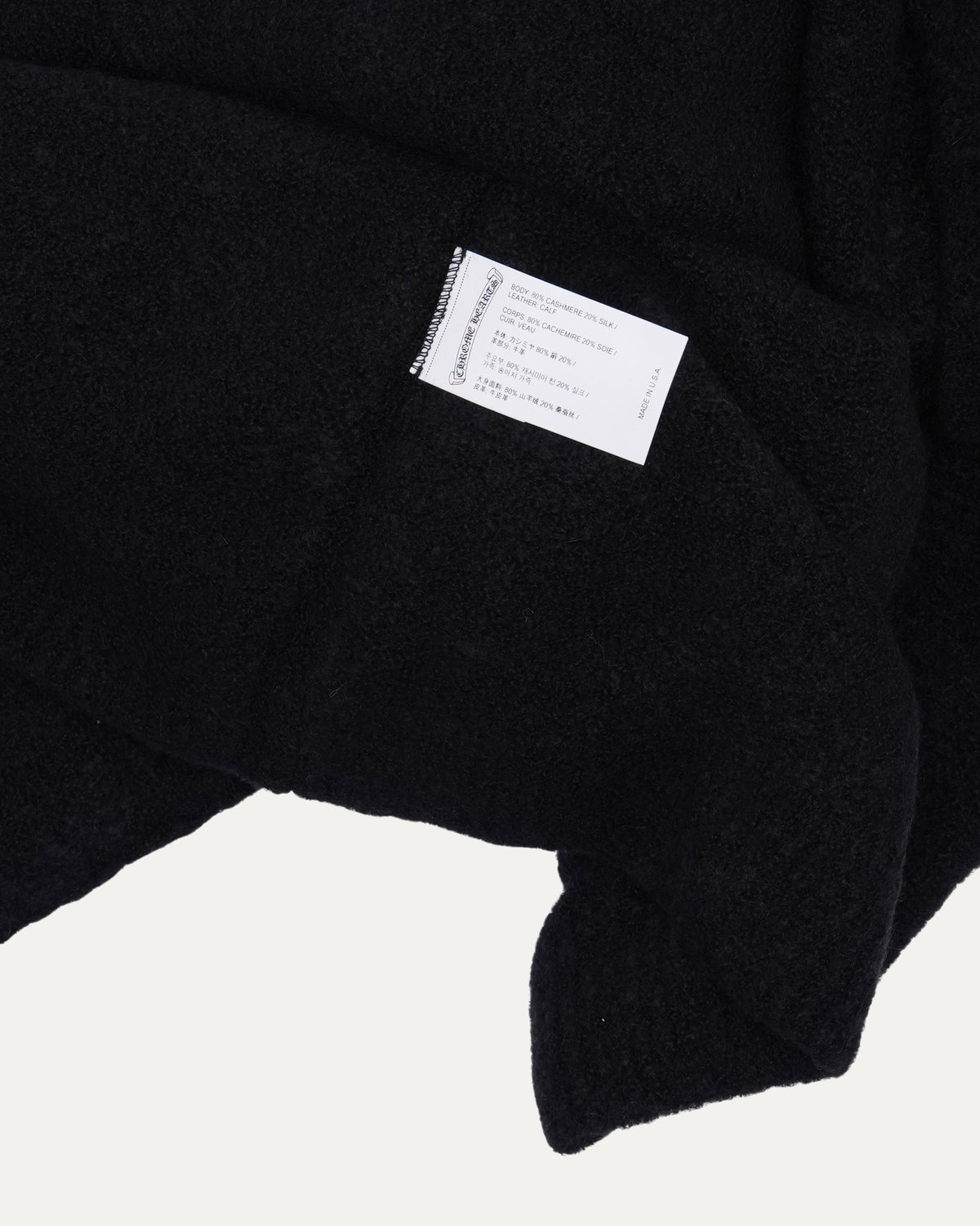 Pony Hair Cross Patch Cashmere-Silk Blend Sweater