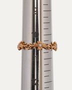 Gold and Diamond Tiny E Ring