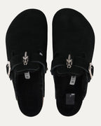 Dagger Embellished Birkenstock Boston Shearling Lined Suede Mule
