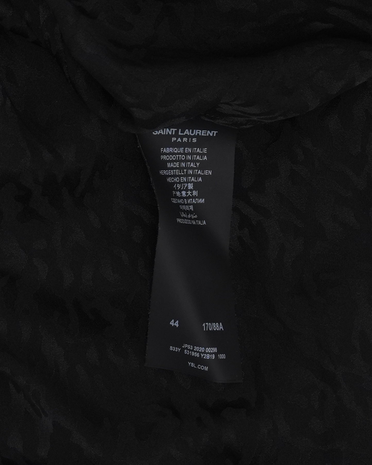 Tonal Animal Print Silk Blend Short Sleeve Shirt