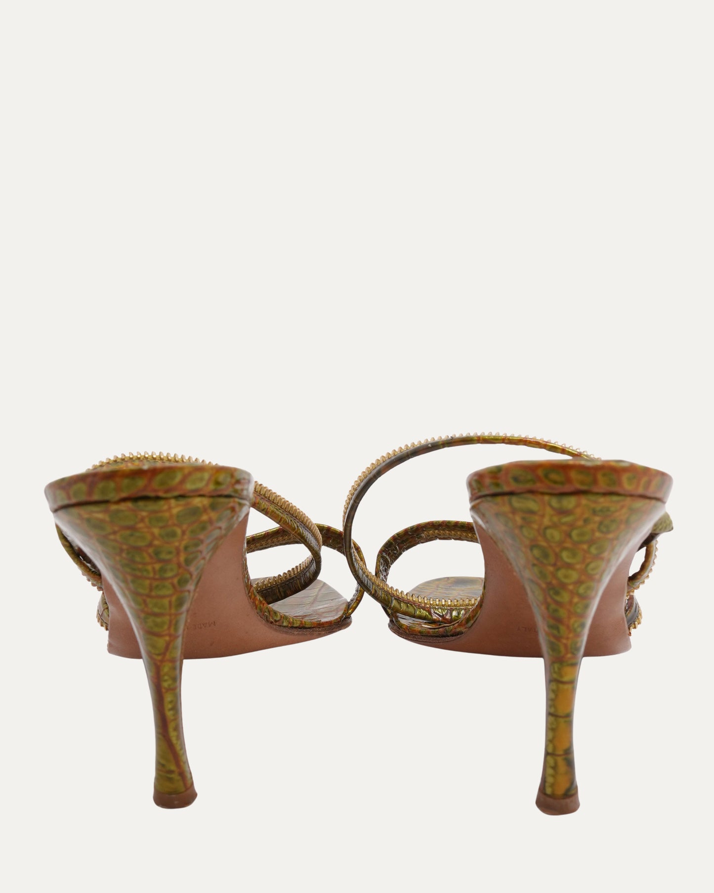 SS 2001 Croc Embossed Zipper Heels