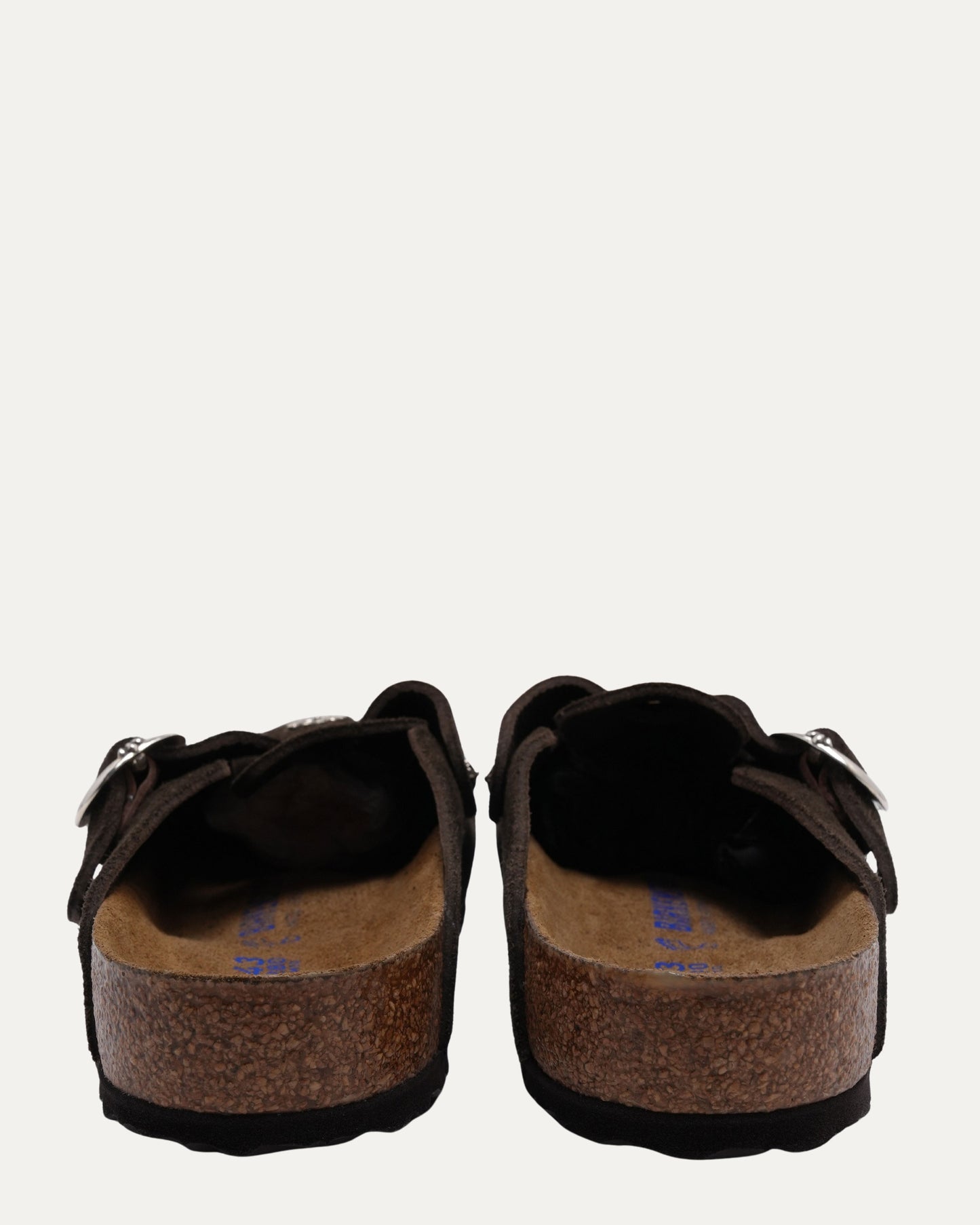 Cross Embellished Birkenstock Boston Suede Mule