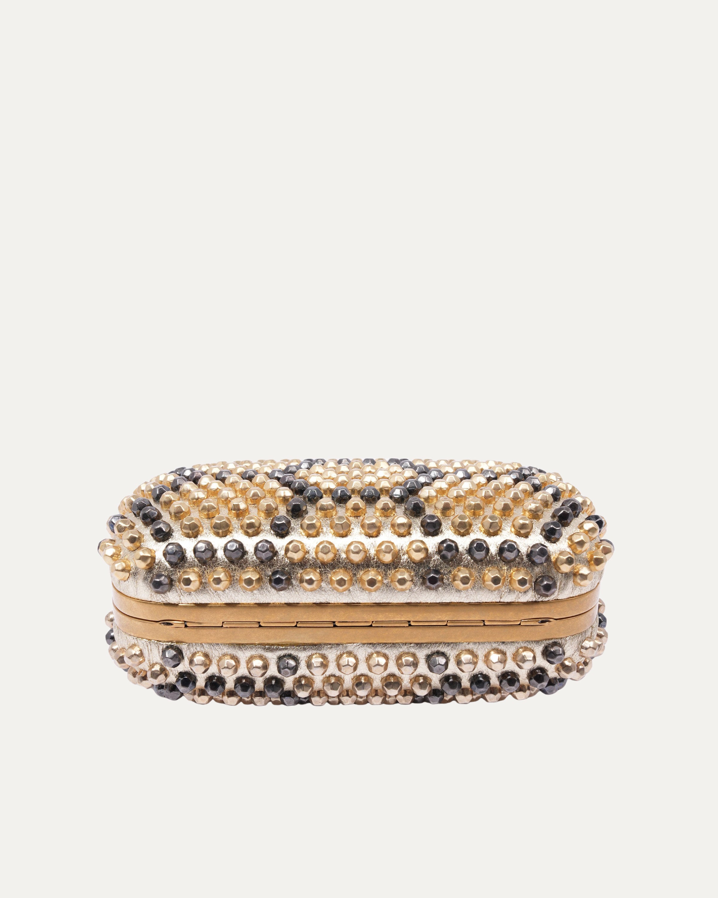 Bee Punk Skull Studded Clutch