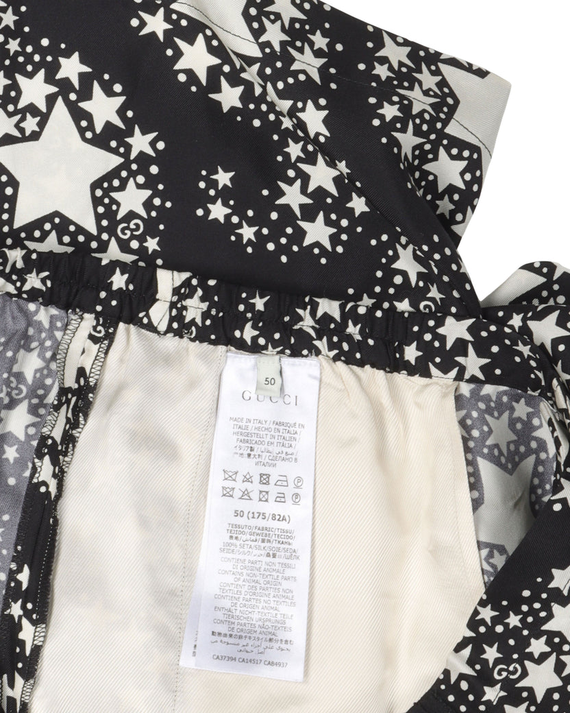 Silk Star Print Shorts