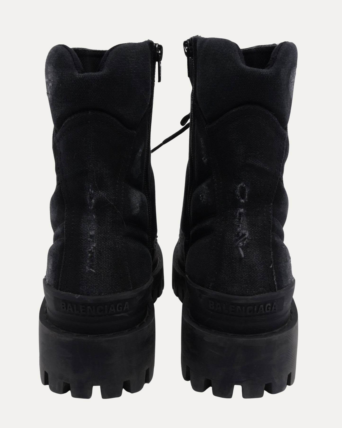 Distressed Canvas Strike Boots