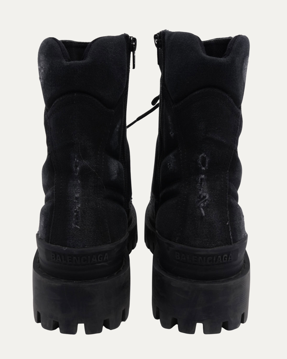 Distressed Canvas Strike Boots