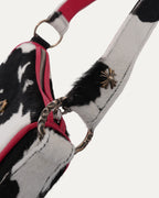 Dagger Embellished Pony Hair Cow Print Chicken Nugget Bag