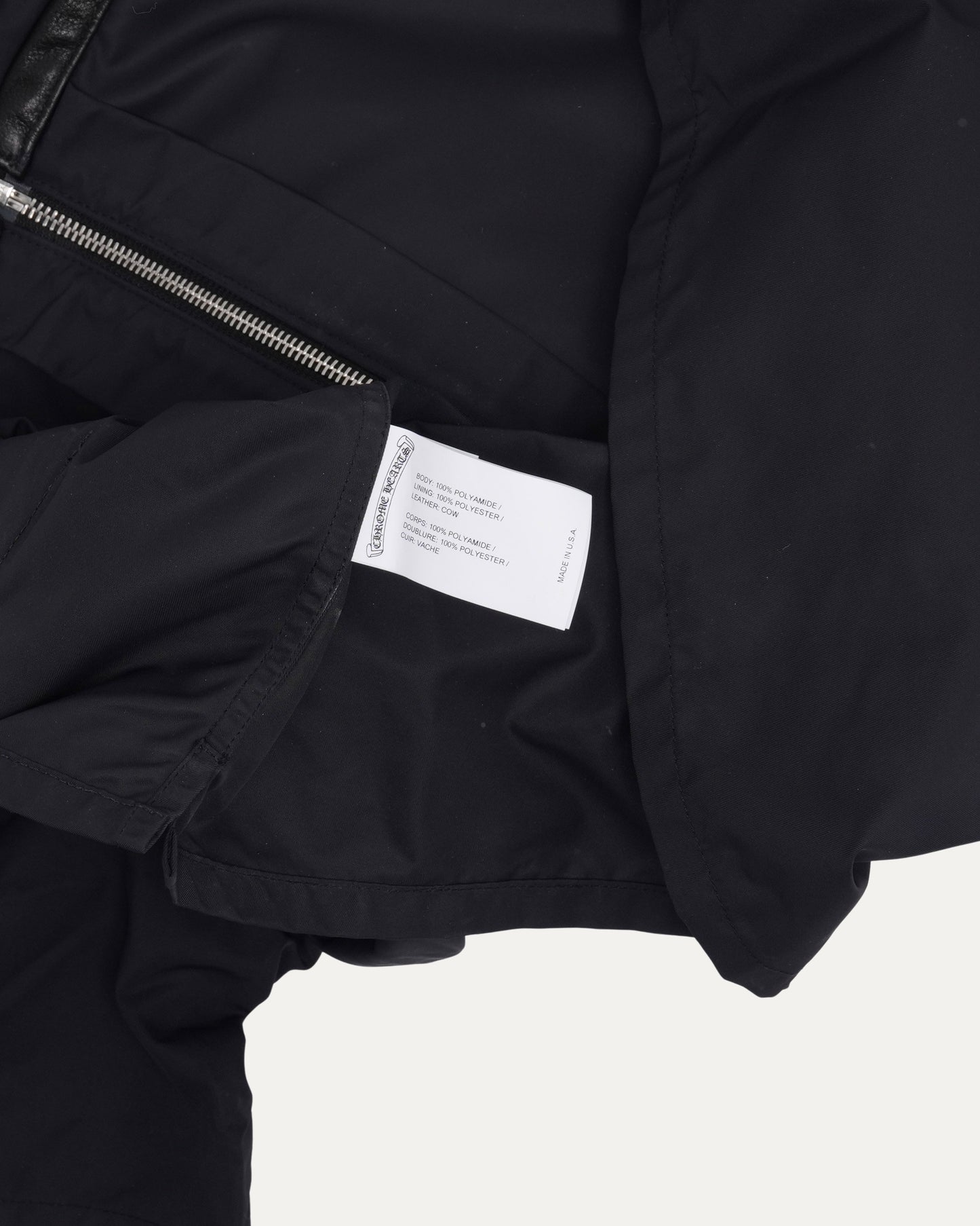 Nylon Leather Sedated Zipper Shirt