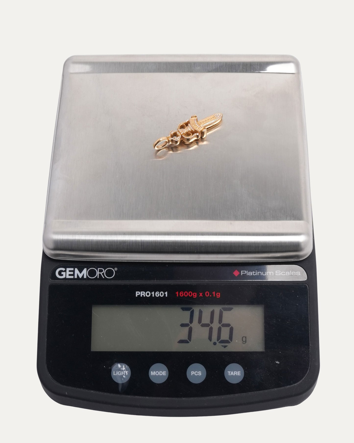 22k Gold & Diamond Dagger Pendant