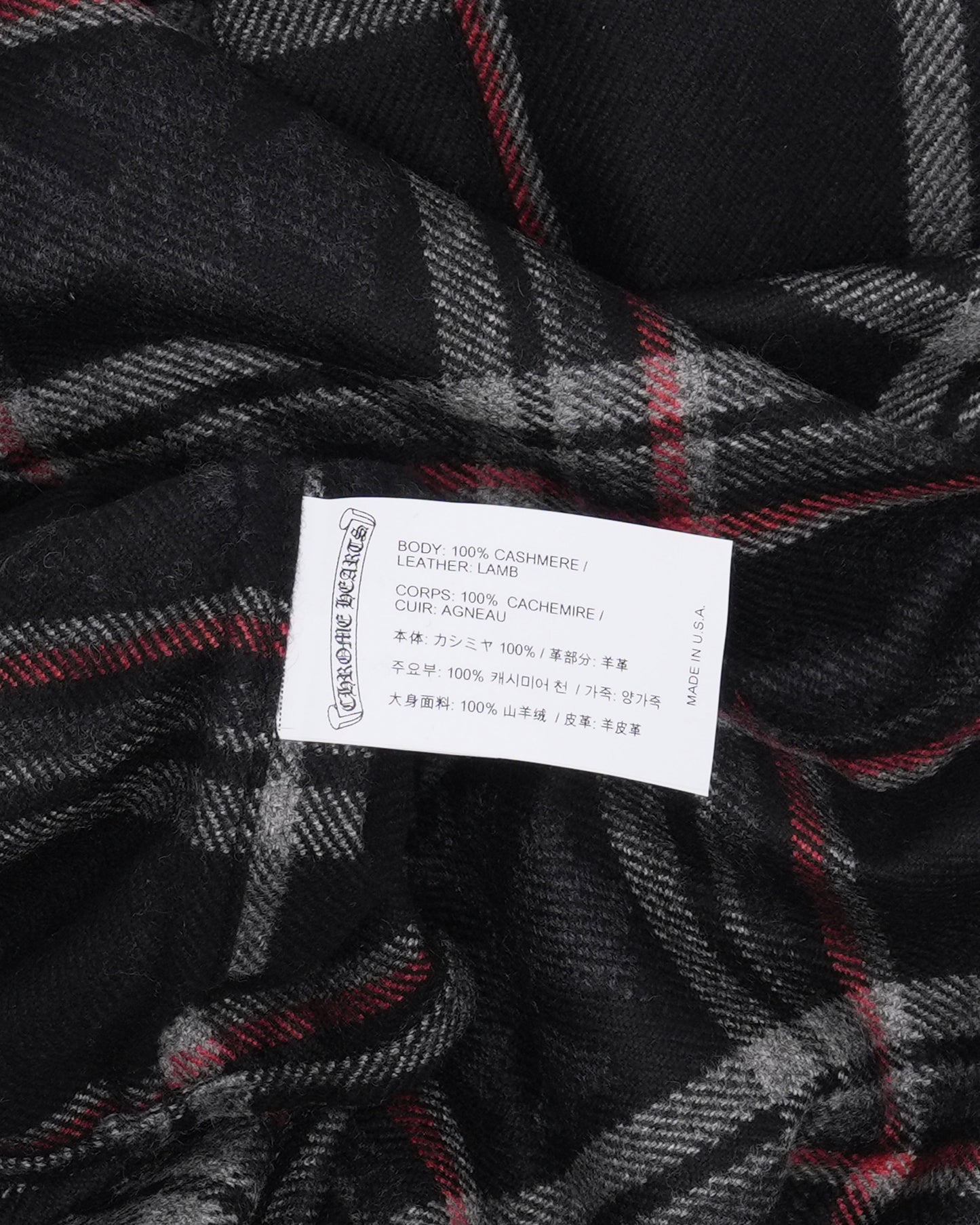 Gas Station Plaid Cashmere Cross Patch Loose Ends Flannel Shirt