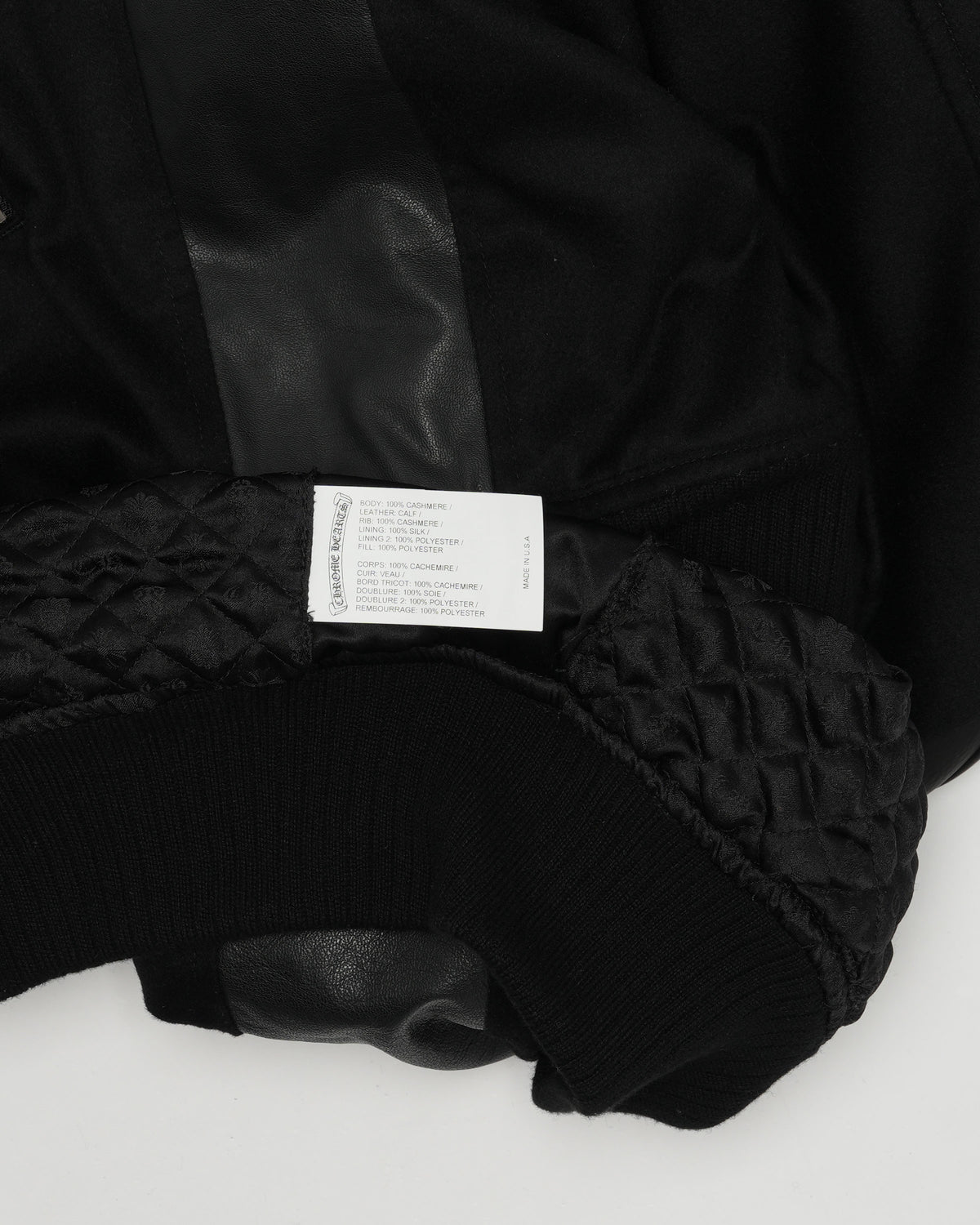 Cross Patch Cashmere Varsity Jacket