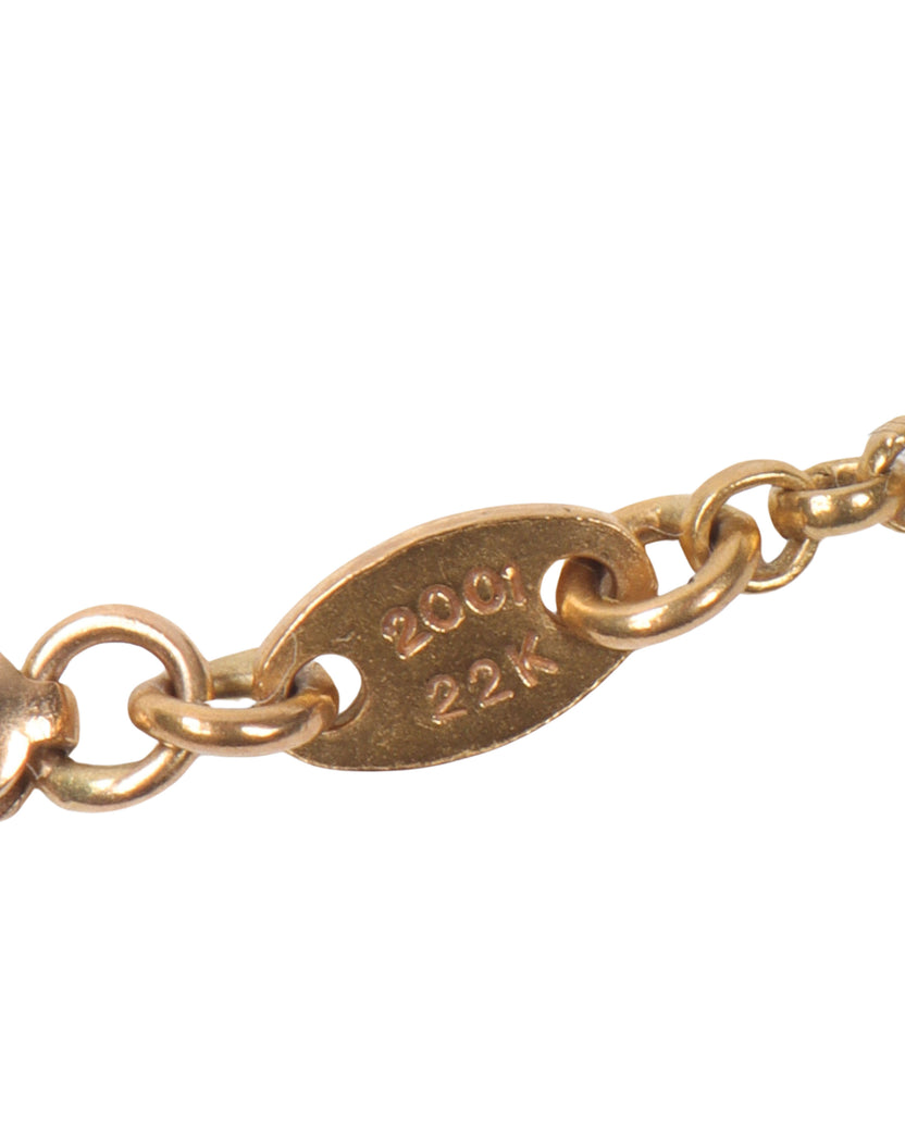 22k Gold Multi-Charm Necklace
