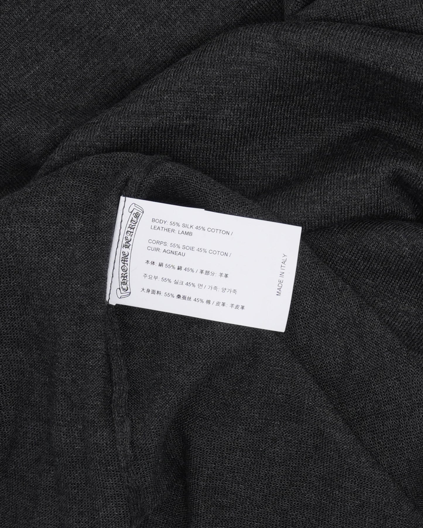 Silk Blend Cross Patch Long Sleeve Raglan T-Shirt