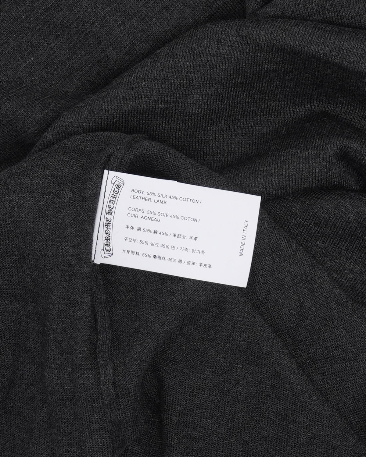 Silk Blend Cross Patch Long Sleeve Raglan T-Shirt