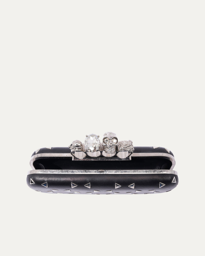 Nappa Triangle Studded Knucklebox Clutch