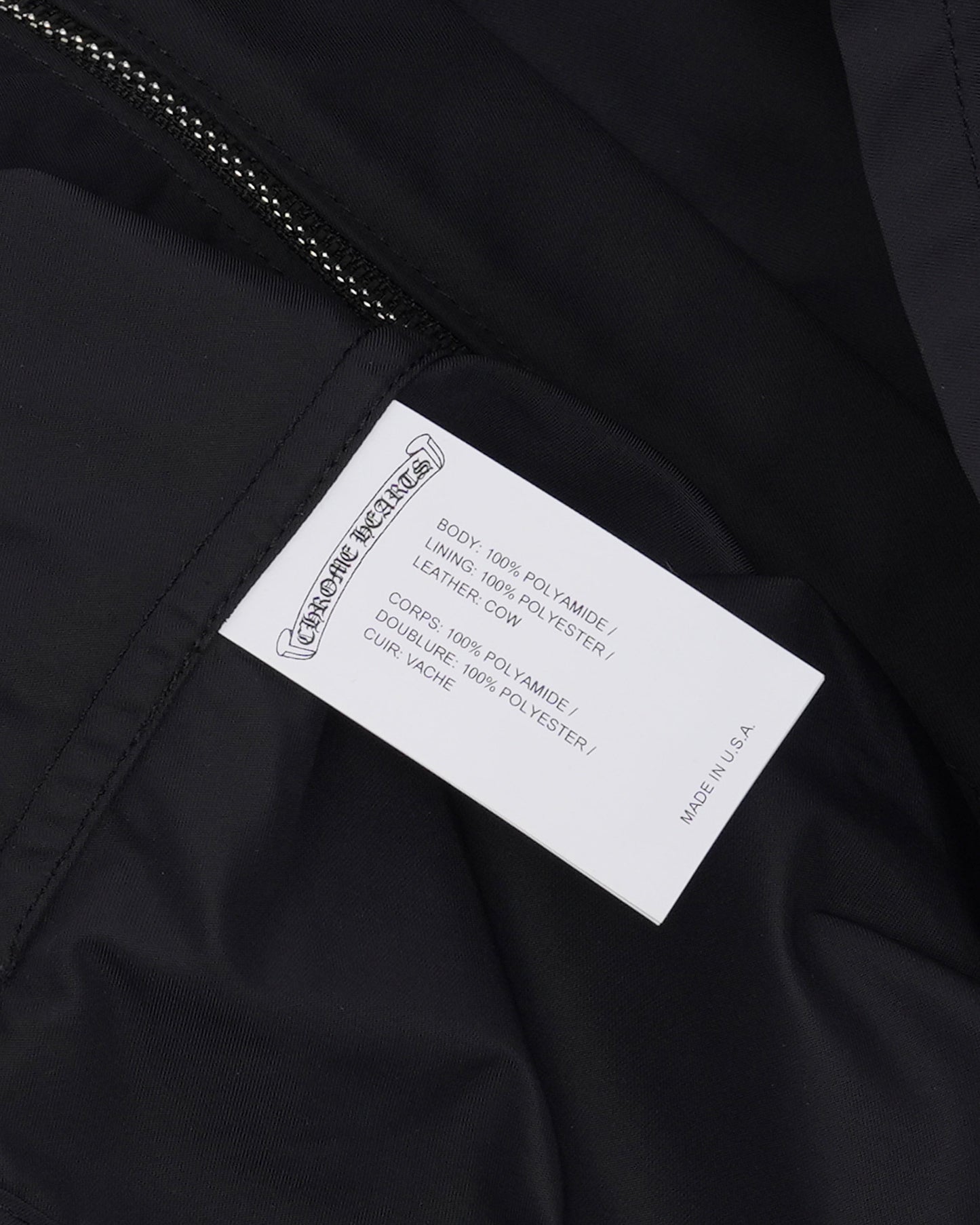 Nylon and Leather Sedated Zipper Shirt