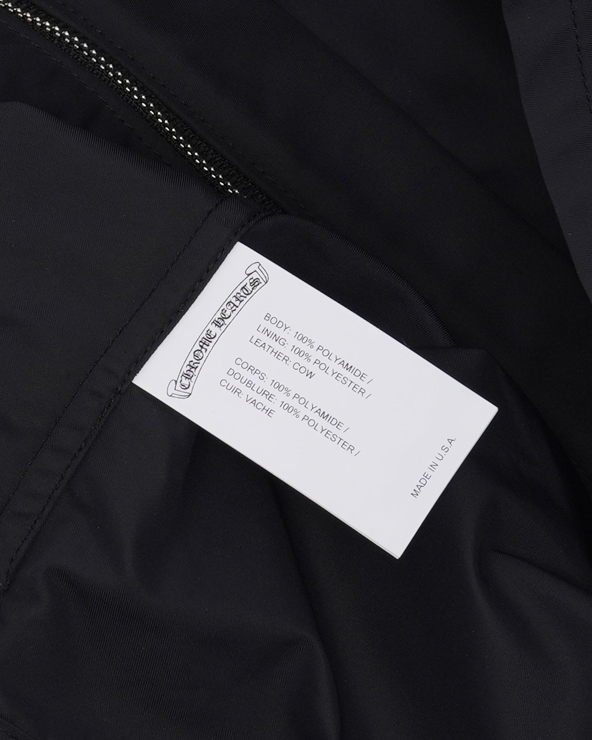 Nylon and Leather Sedated Zipper Shirt