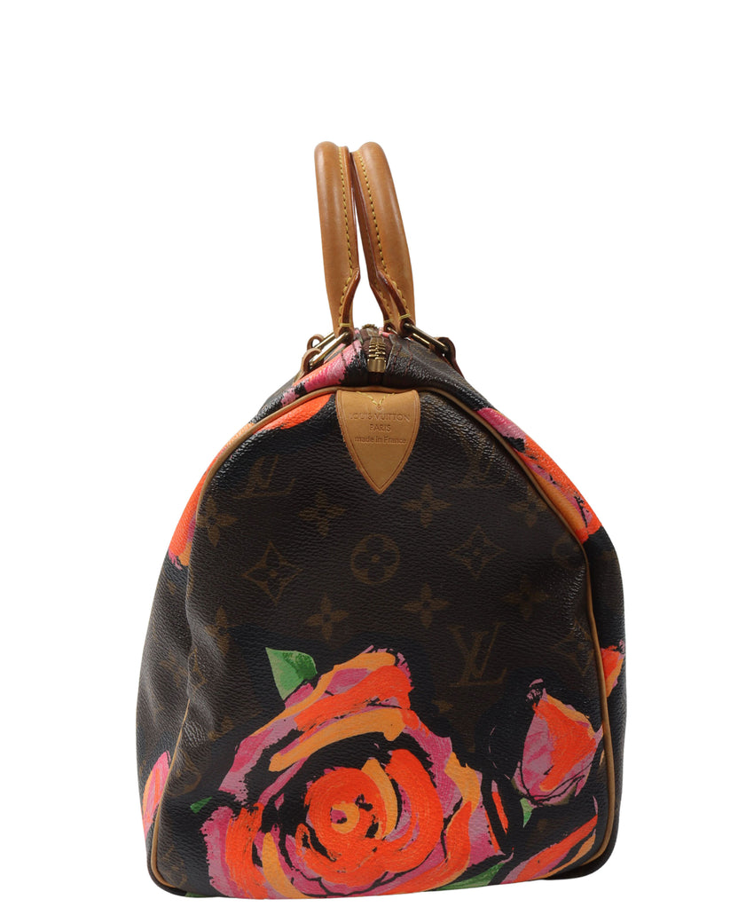 Stephen Sprouse Multicolor Monogram Roses Speedy 30