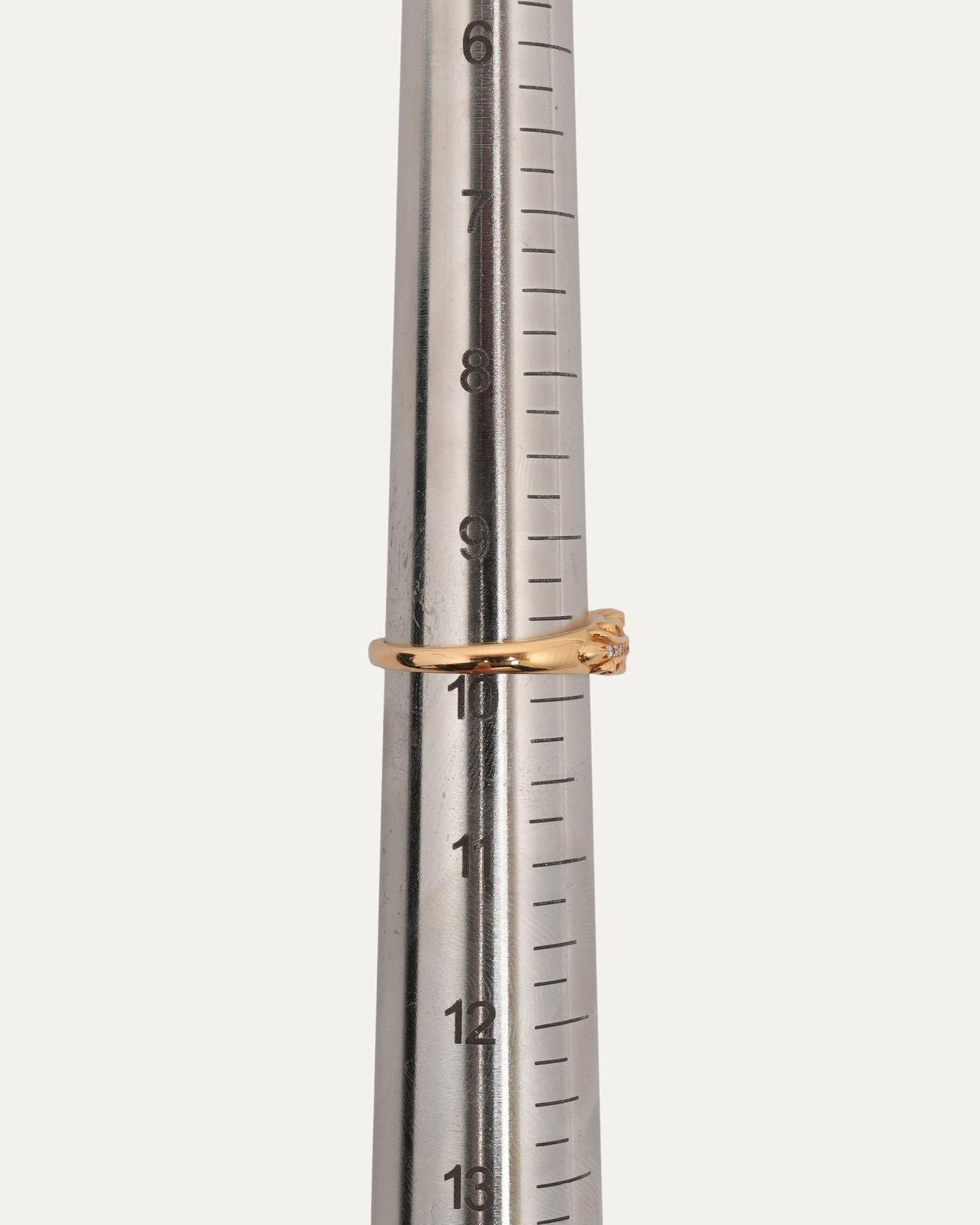 Gold and Diamond Mini Floral Cross Ring