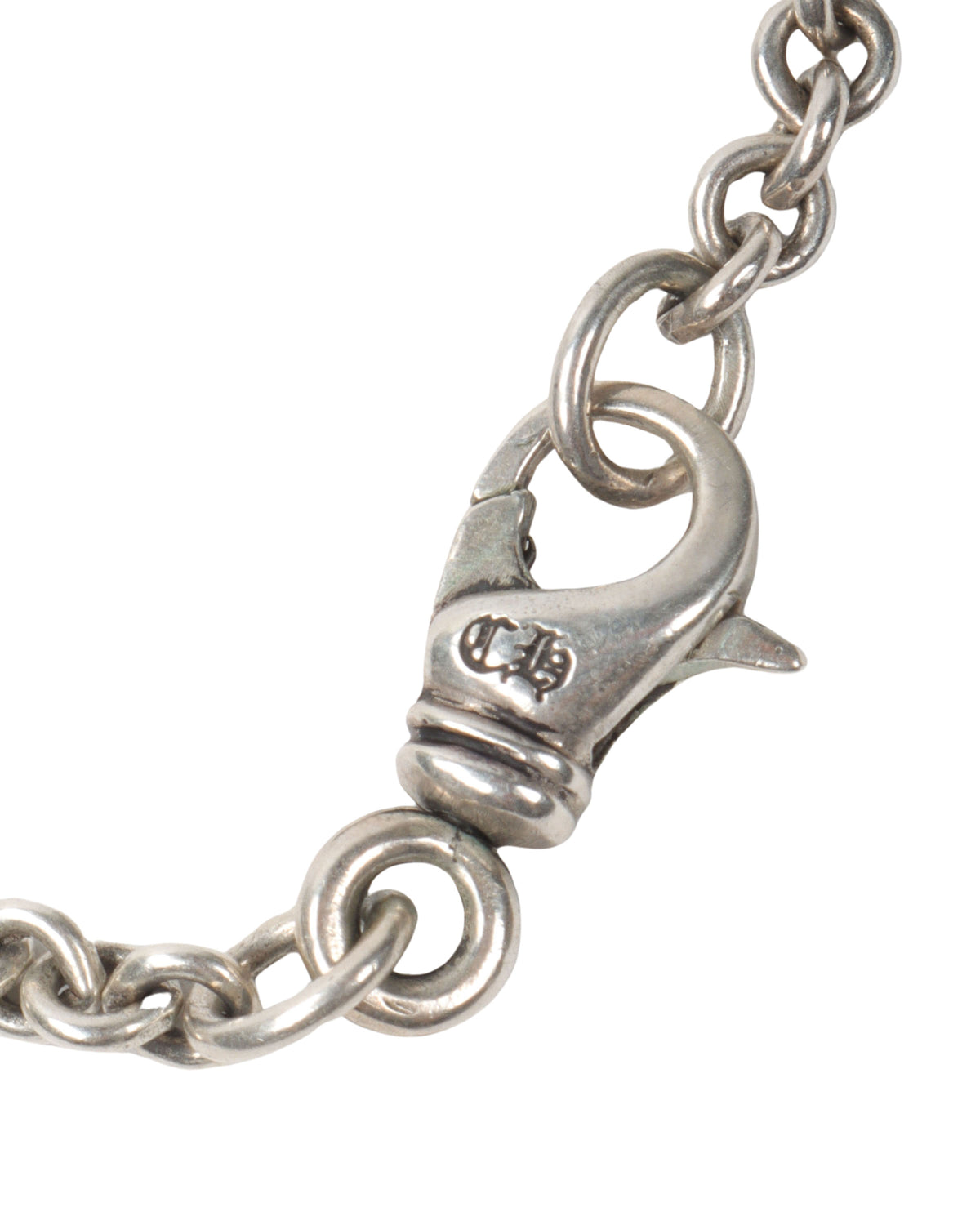 Silver & Diamond Fleur Cross Dog Tag Pendant w/ Chain