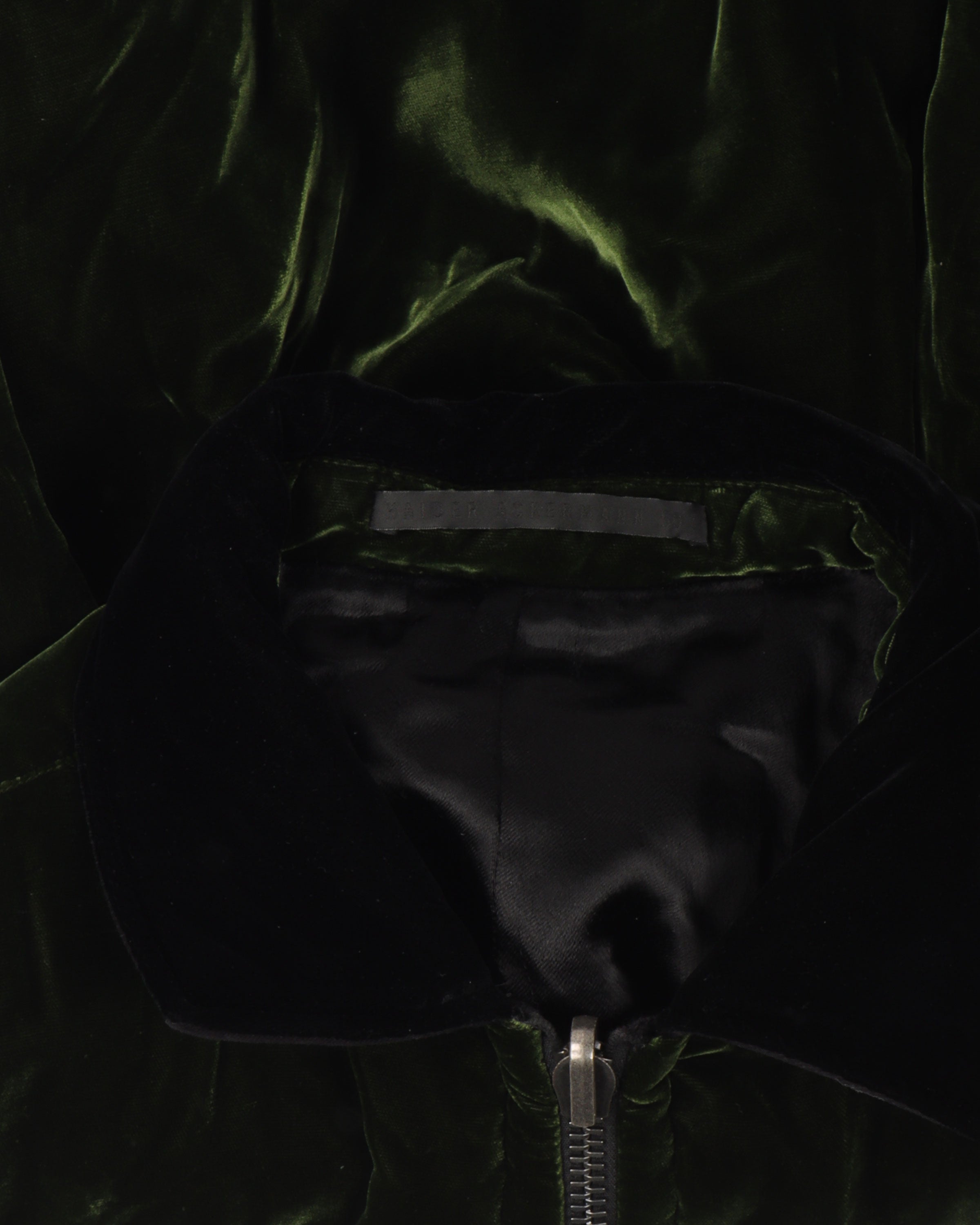 Reversible Green & Black Velour Bomber Jacket