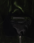 Reversible Green & Black Velour Bomber Jacket