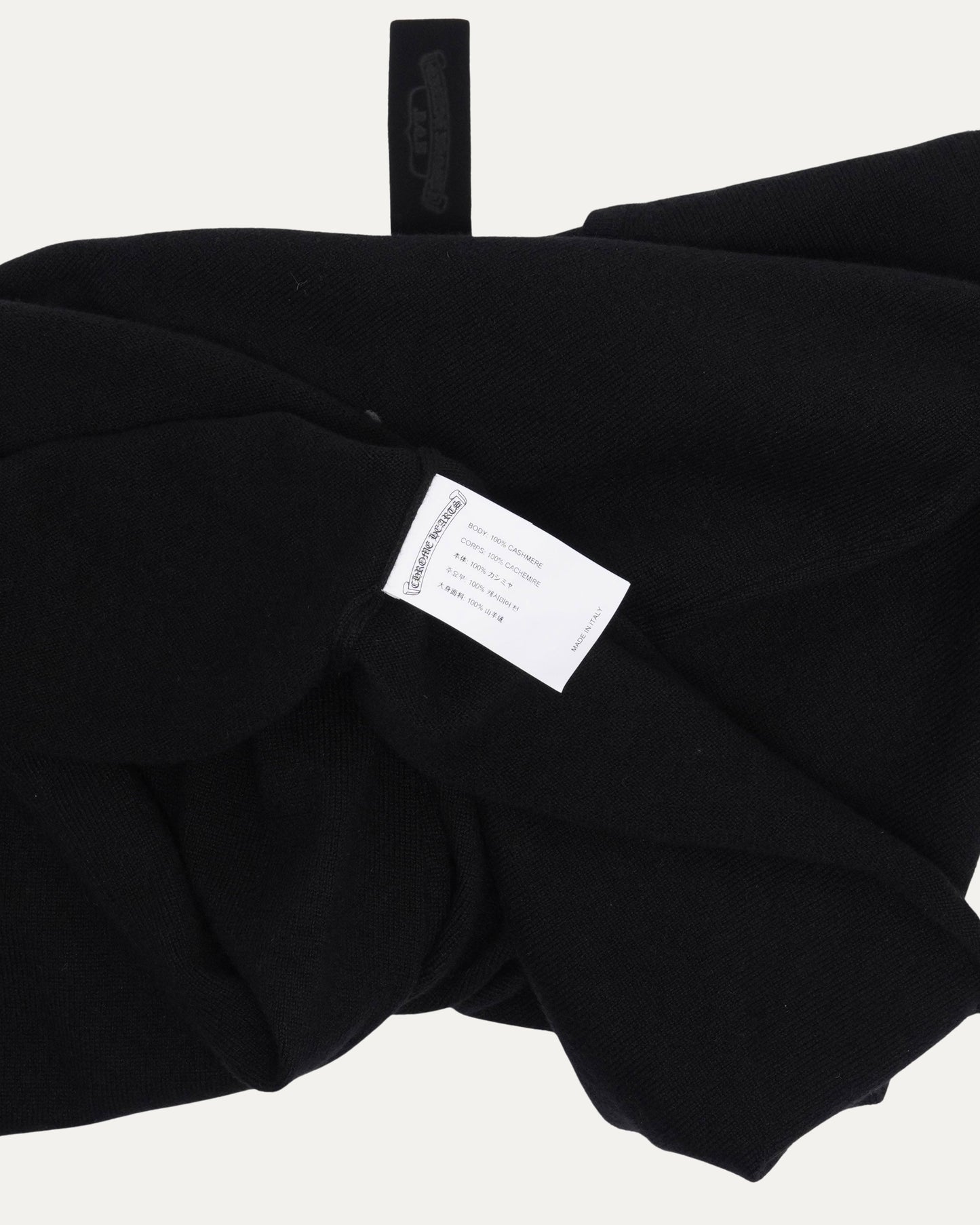 Rhinestone Hairy Cross Cashmere V-Neck Sweater