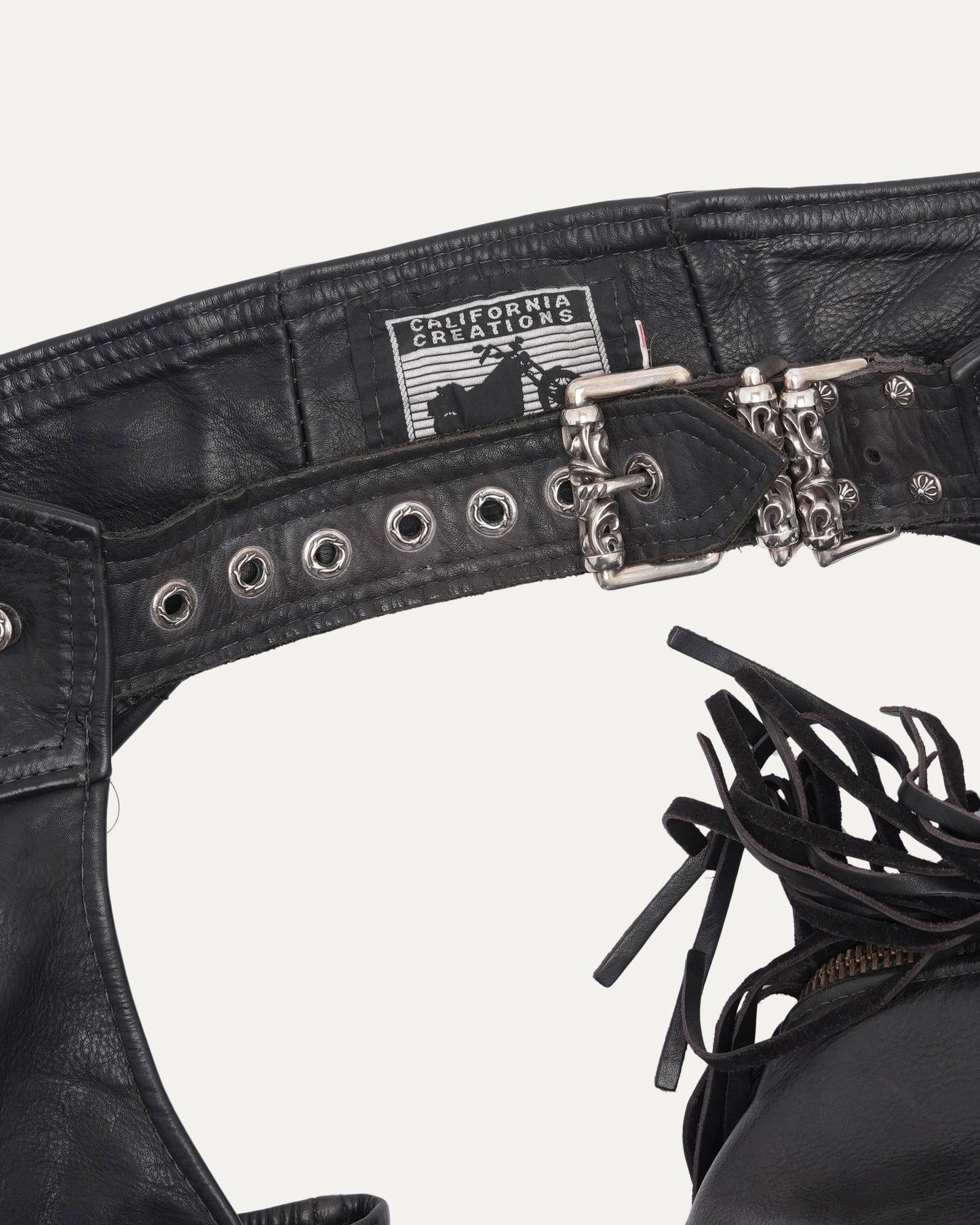 Roller Belt Leather Fringe Chaps