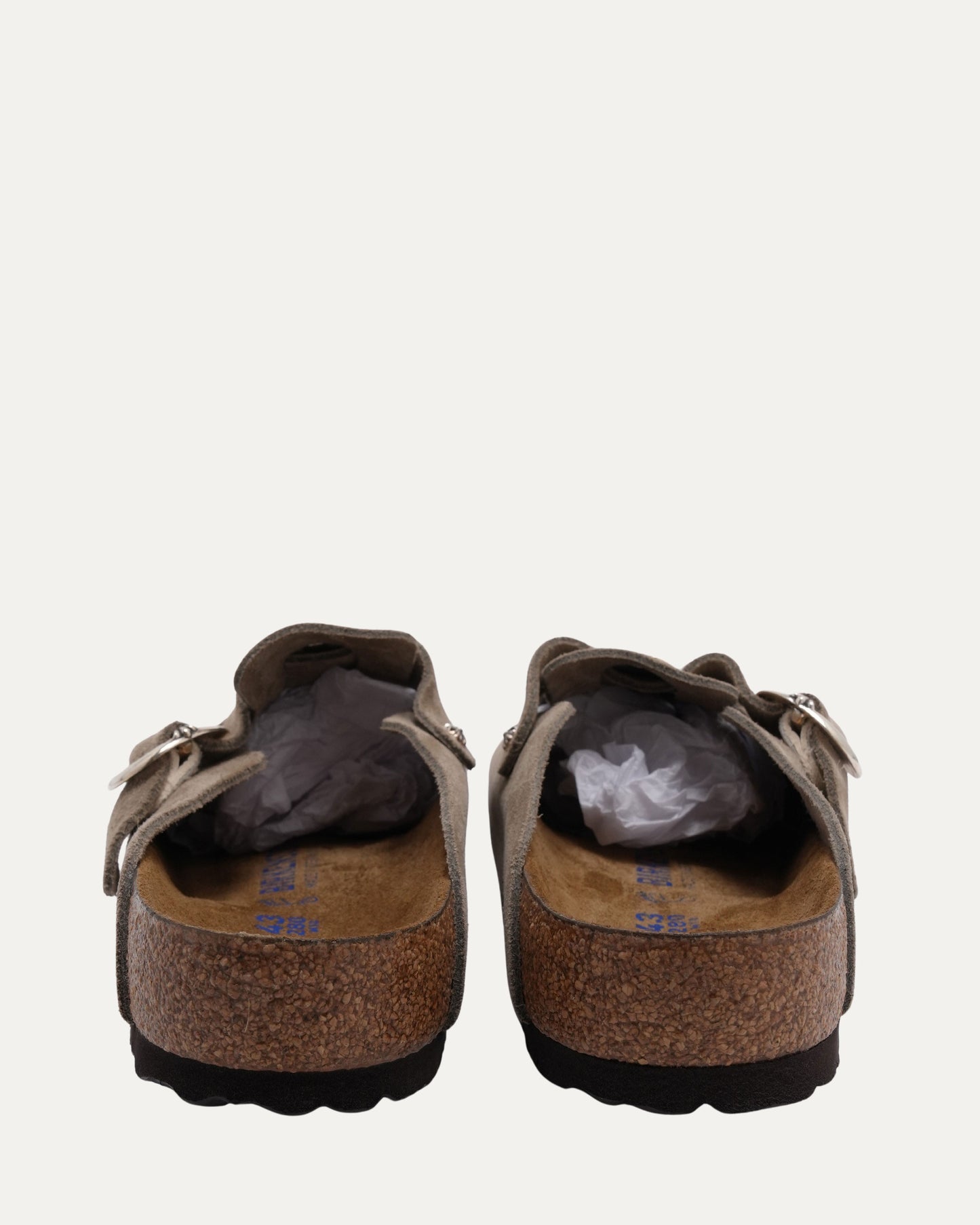 Cross Embellished Birkenstock Boston Suede Mule