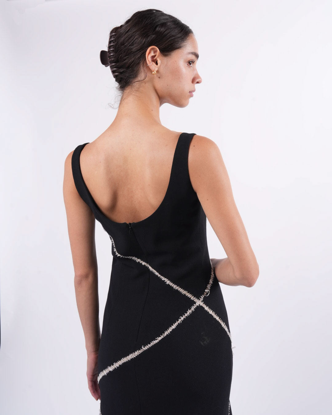 Wool Dress With White Stitching (c. 2004)