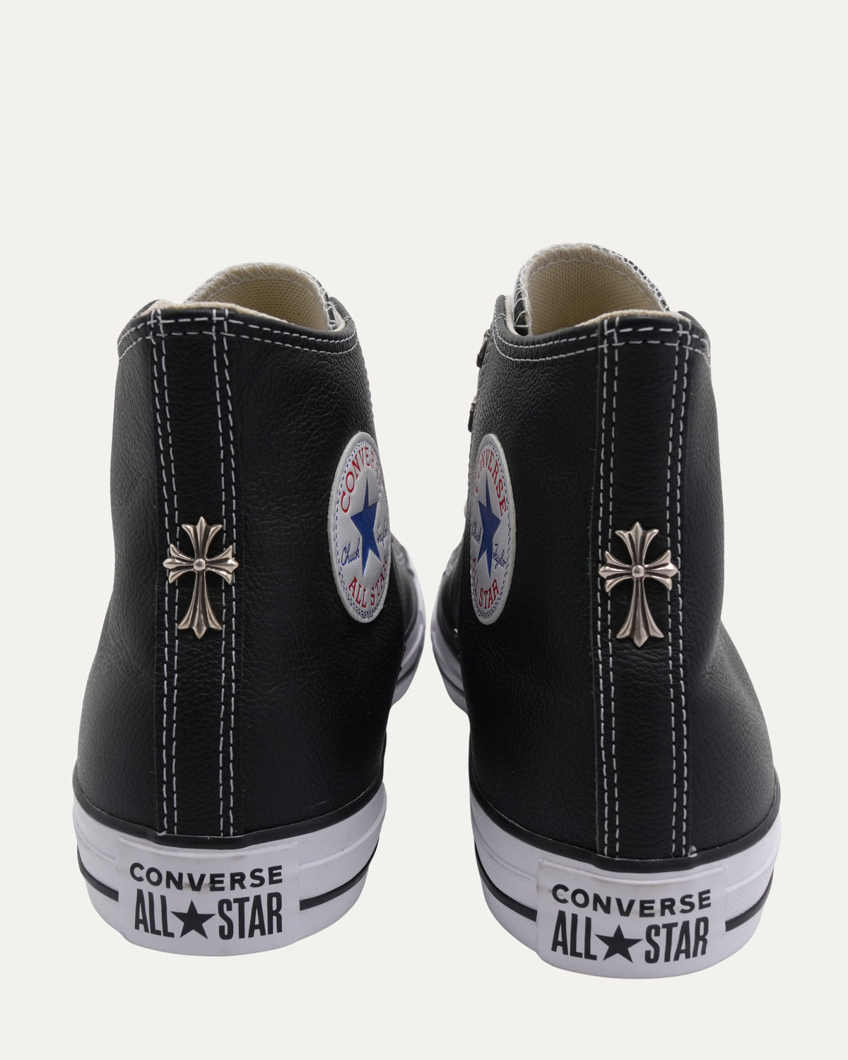Cross Embellished Leather Converse Chuck Taylor Sneakers