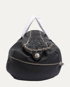 Leather Cross Patch Duffle Bag