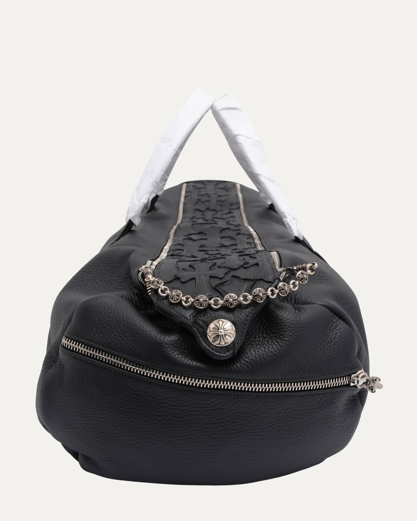 Leather Cross Patch Duffle Bag