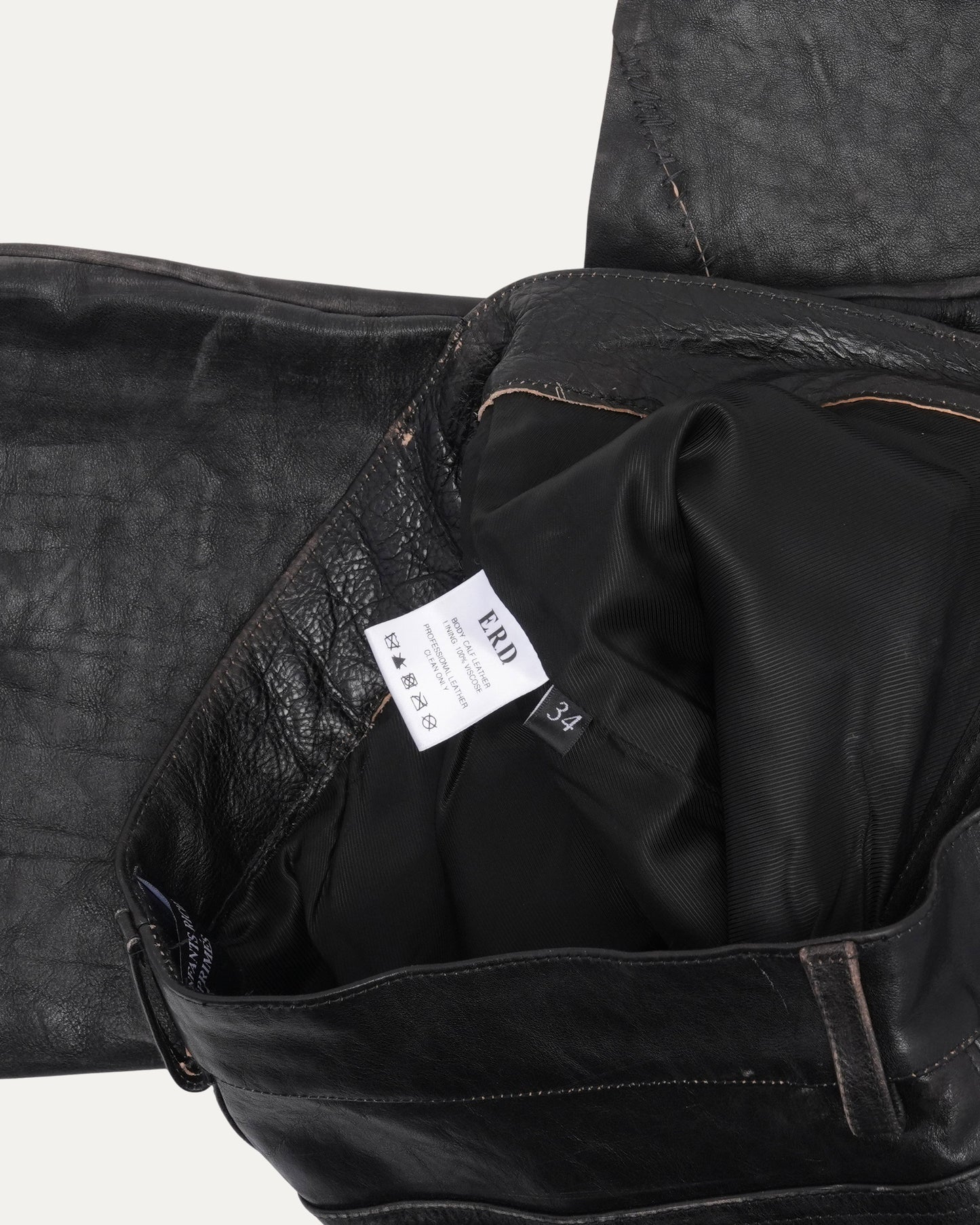 Crust Repaired Leather Flare Jeans