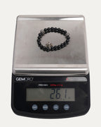 Plus Cross Black Diamond Bead Bracelet Matt Onyx Beads