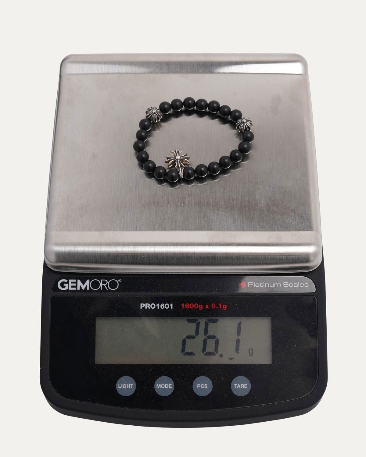 Plus Cross Black Diamond Bead Bracelet Matt Onyx Beads