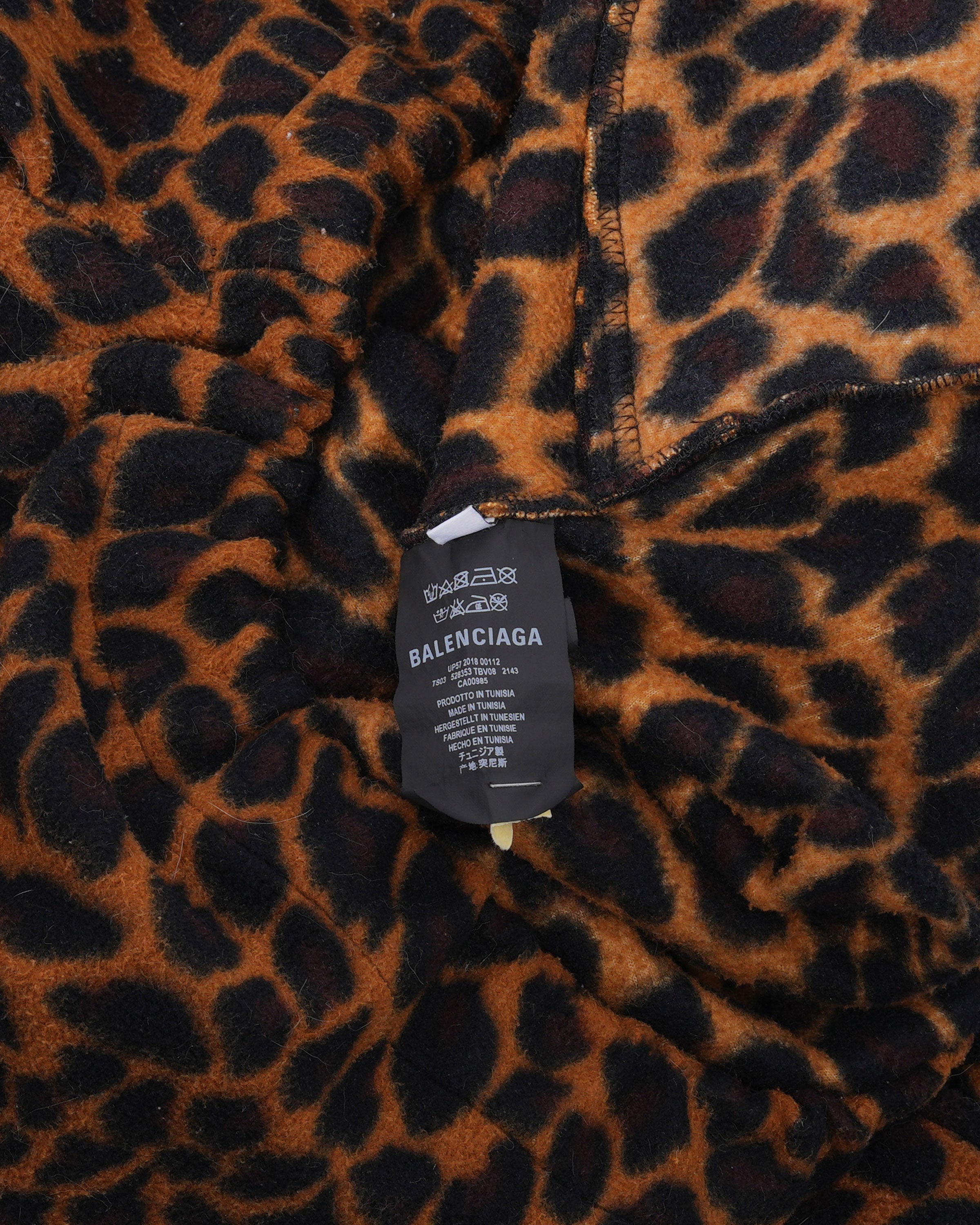 Oversized Leopard Print Fleece Jacket