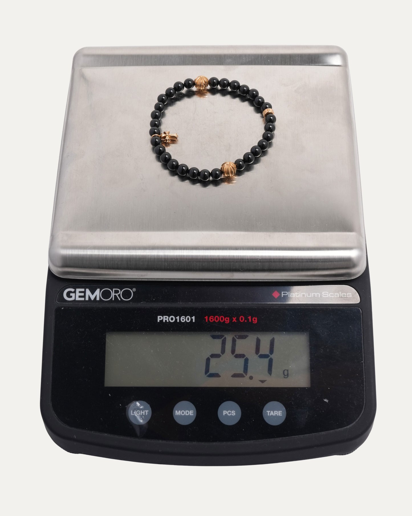 Gold Cross Multi Charm Bead Bracelet