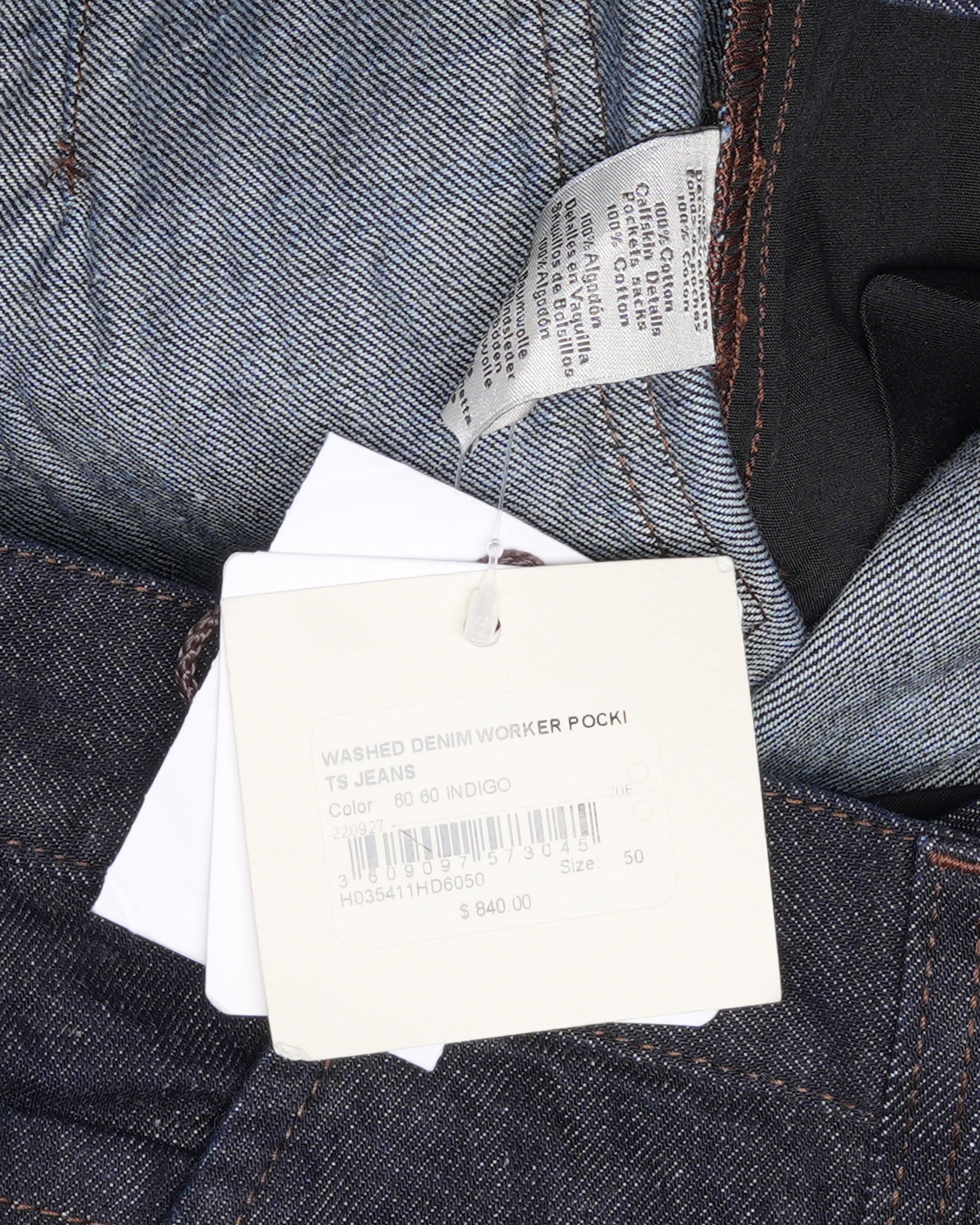 Washed Denim Worker Jeans