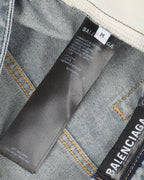 Distressed Baggy Graffiti Denim Shorts