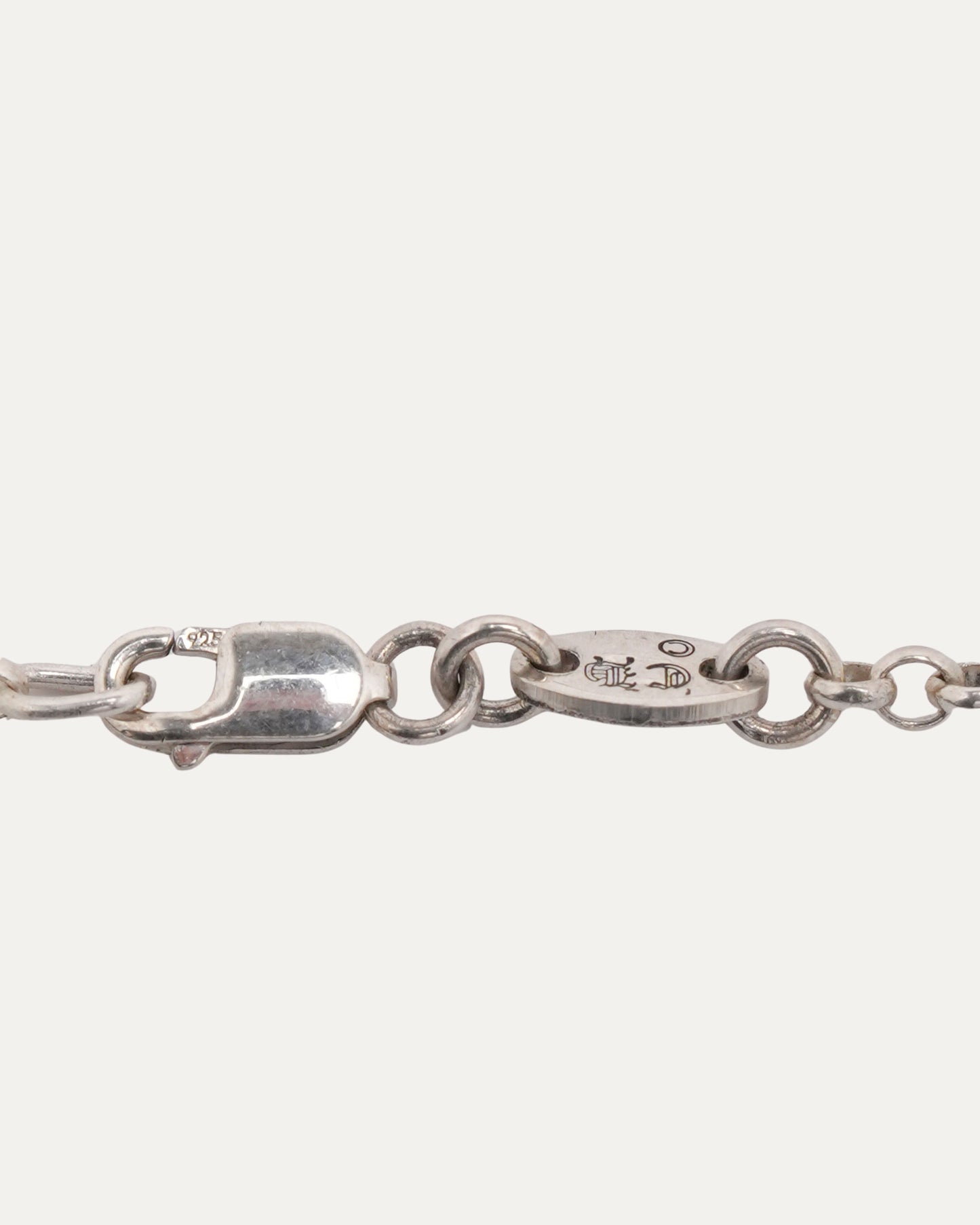 Diamond Safety Pin Roll Chain Necklace