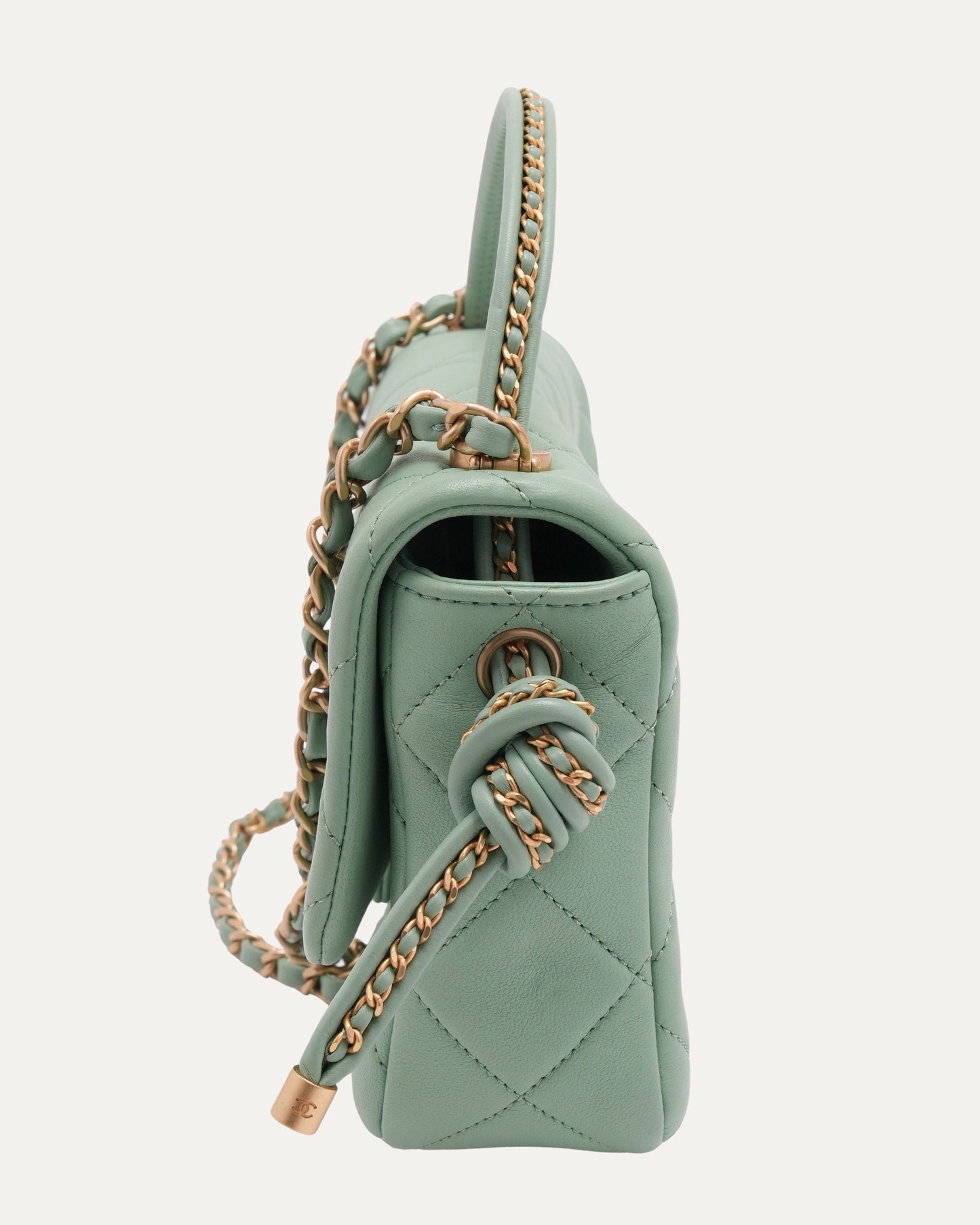 Quilted Side Tassel Flap Bag