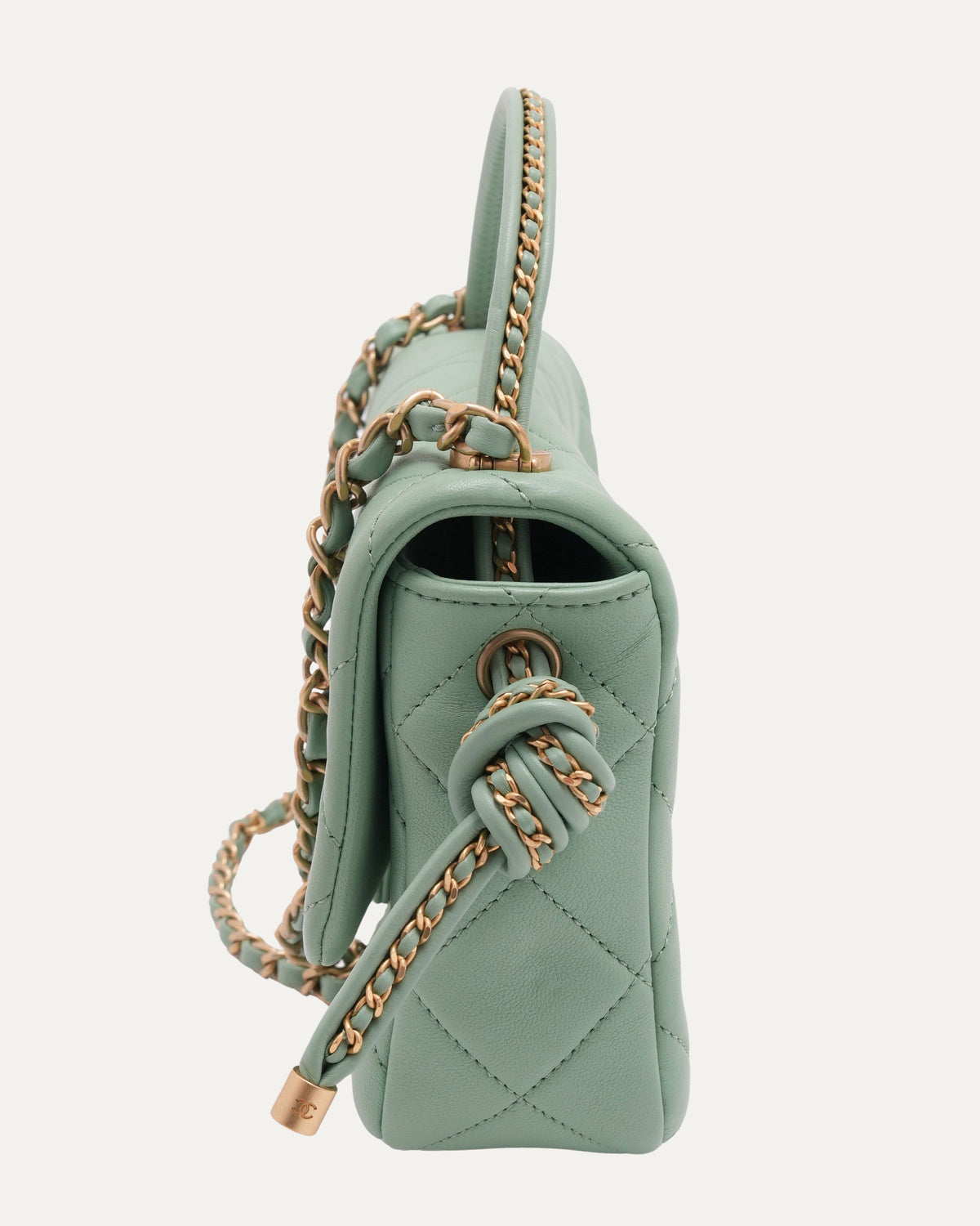 Quilted Side Tassel Flap Bag
