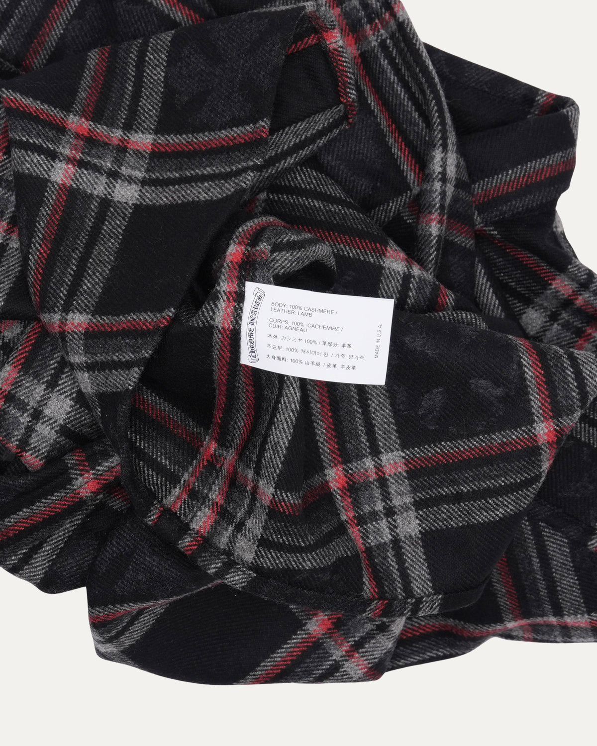 Gas Station Plaid Cashmere Cross Patch Loose Ends Flannel Shirt