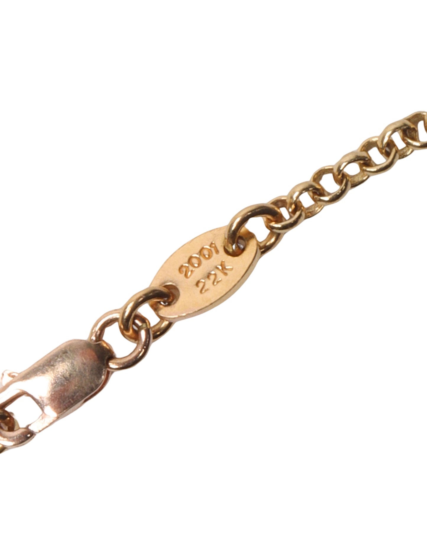 22k Gold Fancy Diamond Cross Pendant w/ Chain