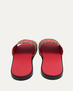 Plus Cross Patch Leopard Slides