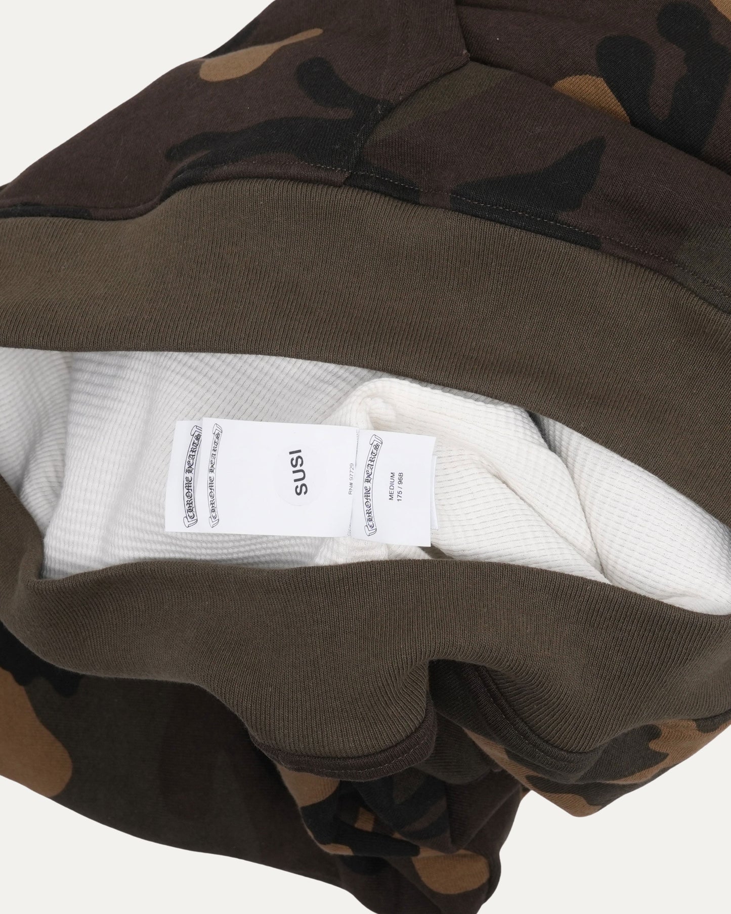 Camouflage Horseshoe Floral Cross Patch Zip Hoodie